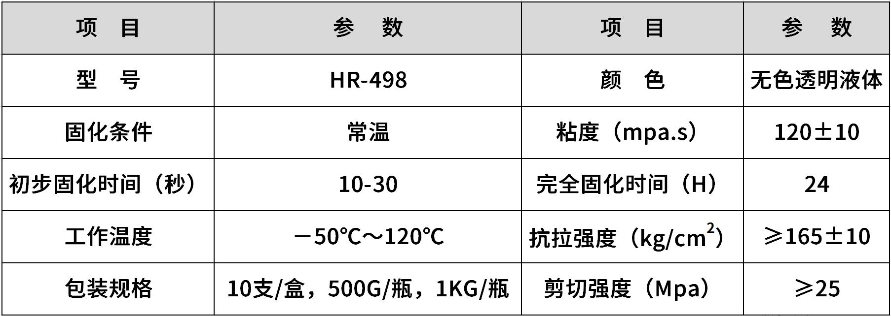 hr-498 耐高温快干胶